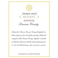 Trader Joe's Zinfandel Reserve 2007